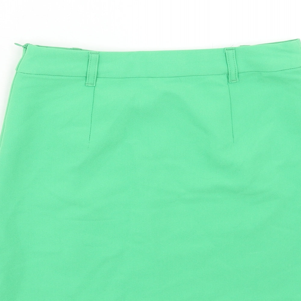 Primark Womens Green Polyester Mini Skirt Size 6 Zip