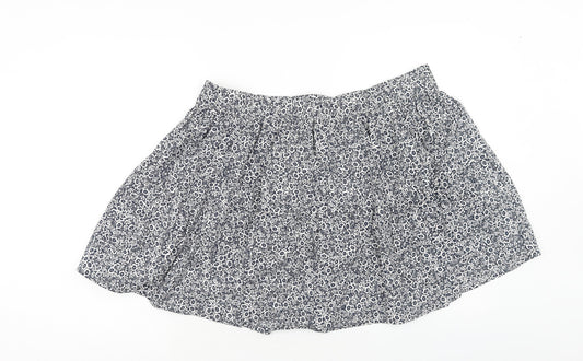 Marks and Spencer Womens Blue Floral Cotton Skater Skirt Size 20