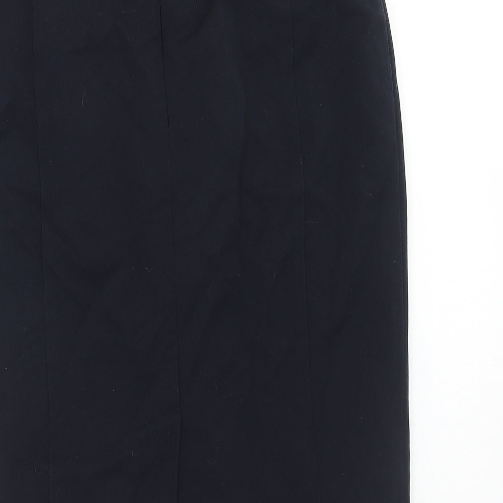Marks and Spencer Womens Blue Polyester Straight & Pencil Skirt Size 8 Zip