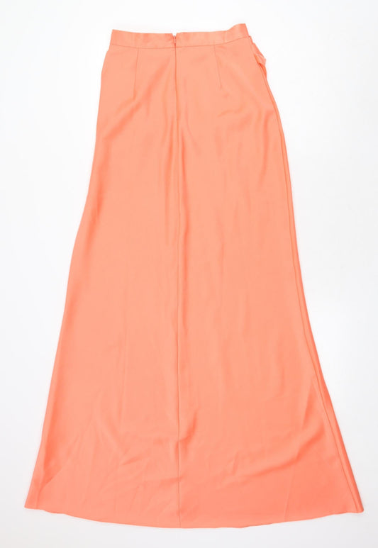 ASOS Womens Pink Polyester A-Line Size 8 Off the Shoulder Zip - Pleat Detail