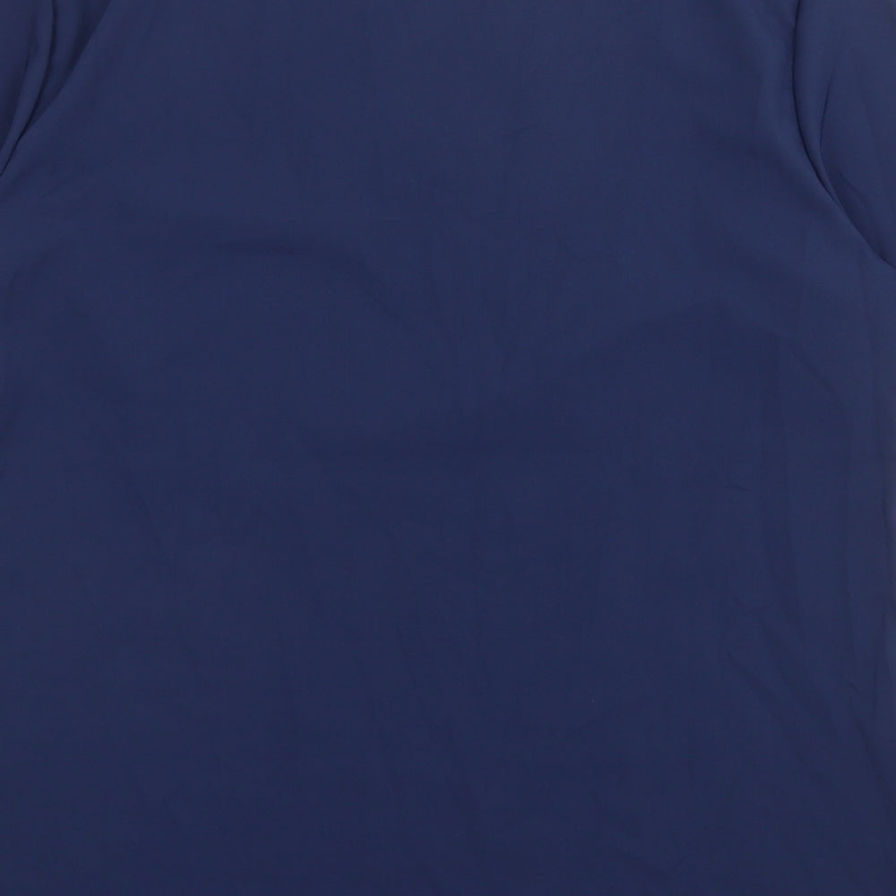 NiaaHinn Womens Blue Polyester Basic Blouse Size M V-Neck