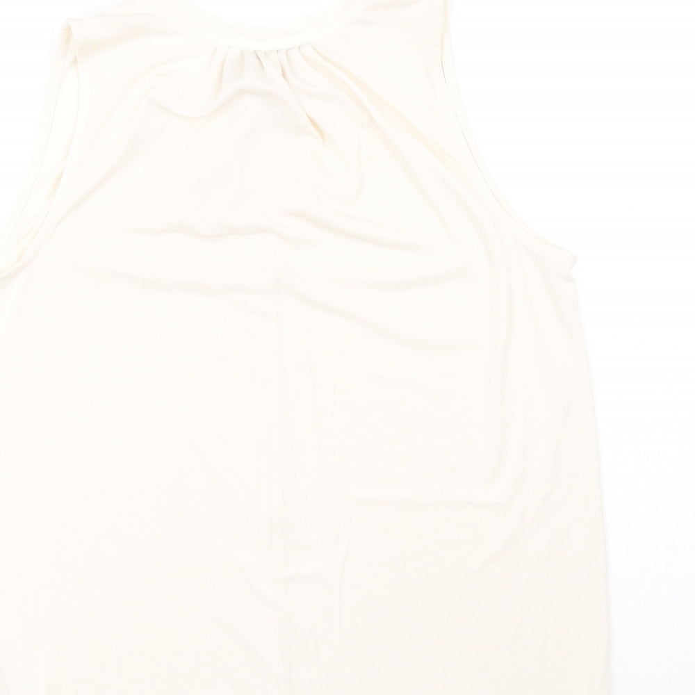 Womens UK Size S H&M Ivory Basic Tank