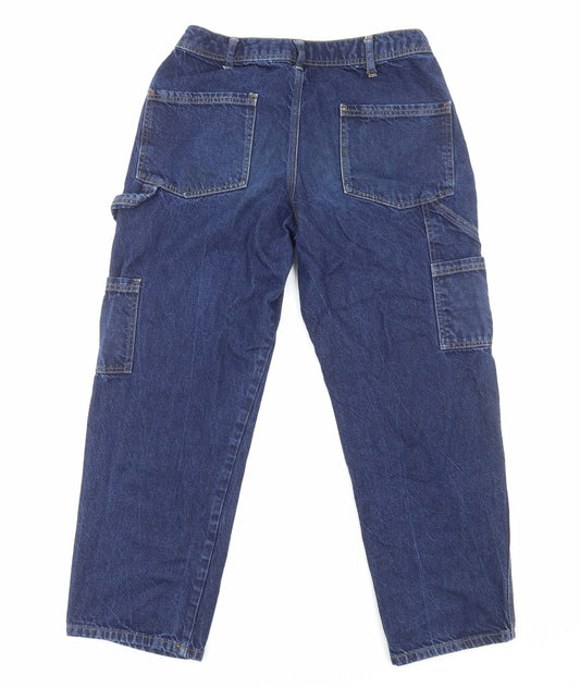 Mens UK Size M Topshop Regular Fit Straight Blue Jeans