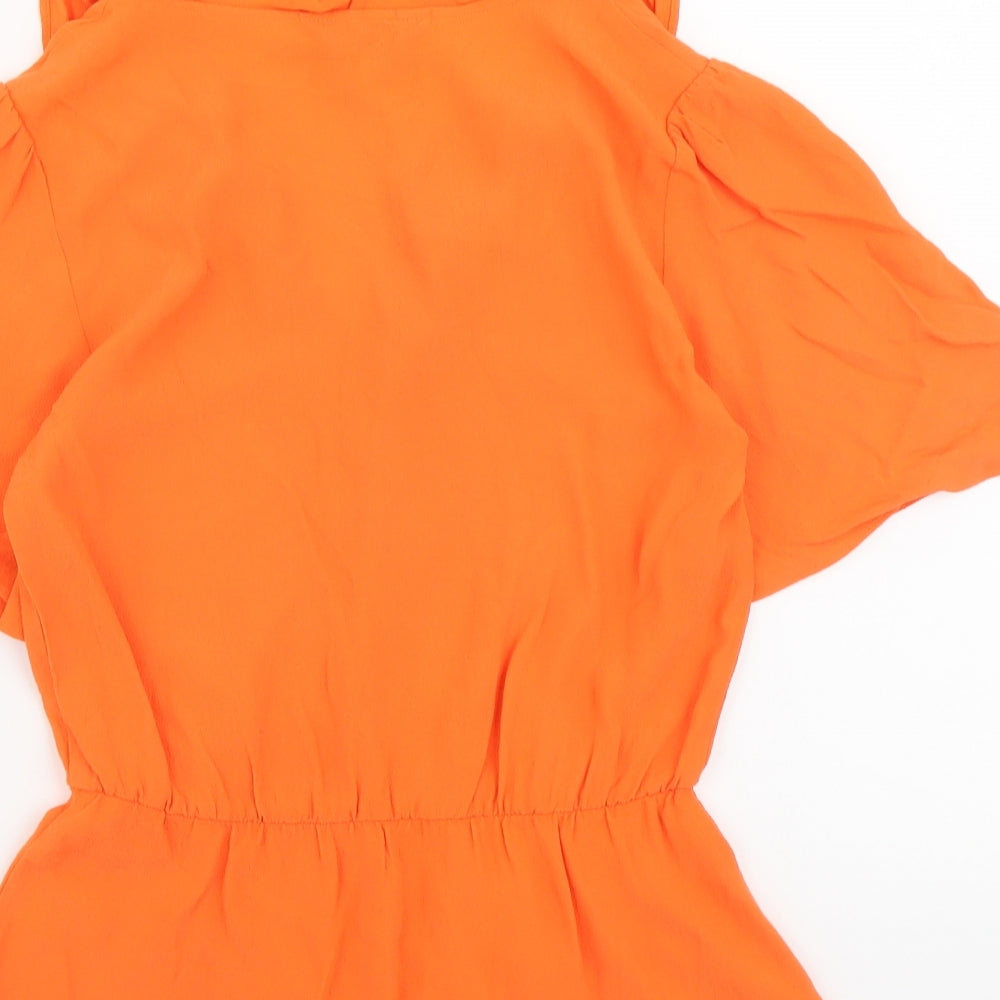 Womens UK Size 6 Marks and Spencer Orange Basic Blouse