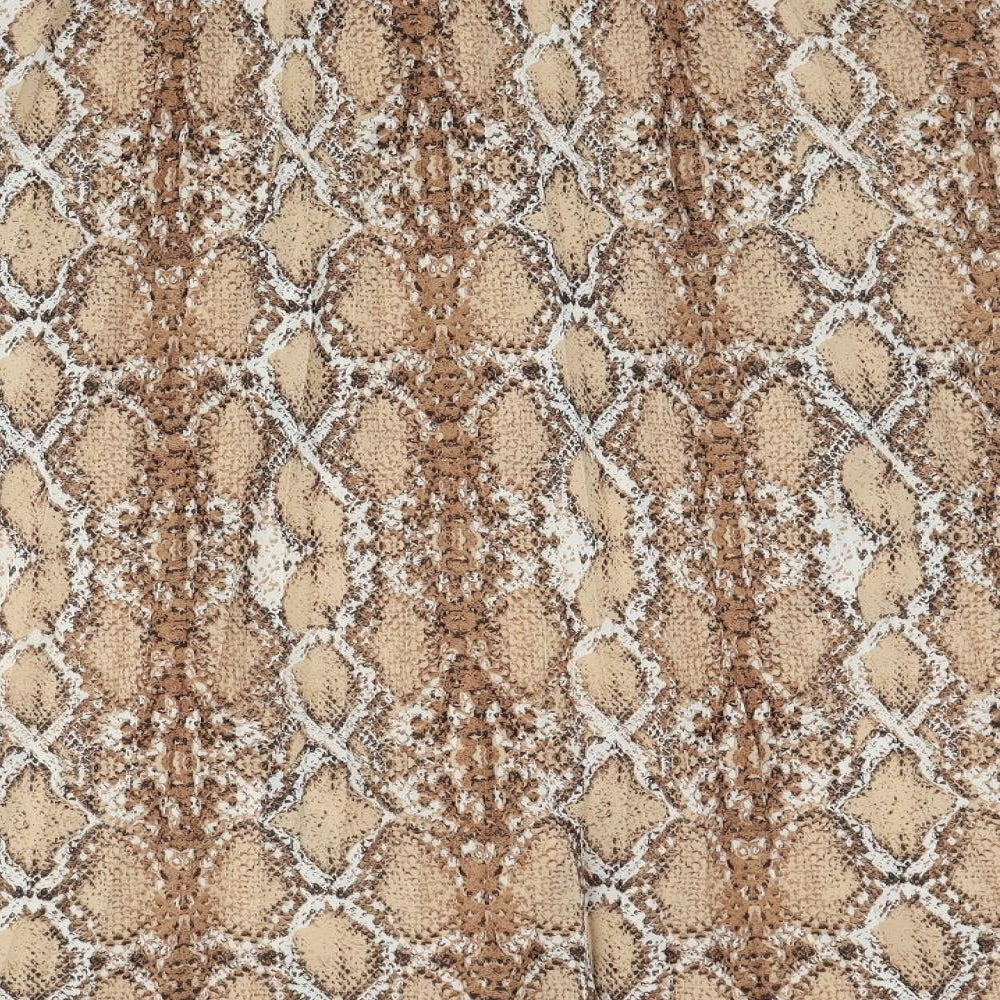 Marks and Spencer Womens Brown Animal Print Polyester Swing Skirt Size 22 - Snakeskin Pattern