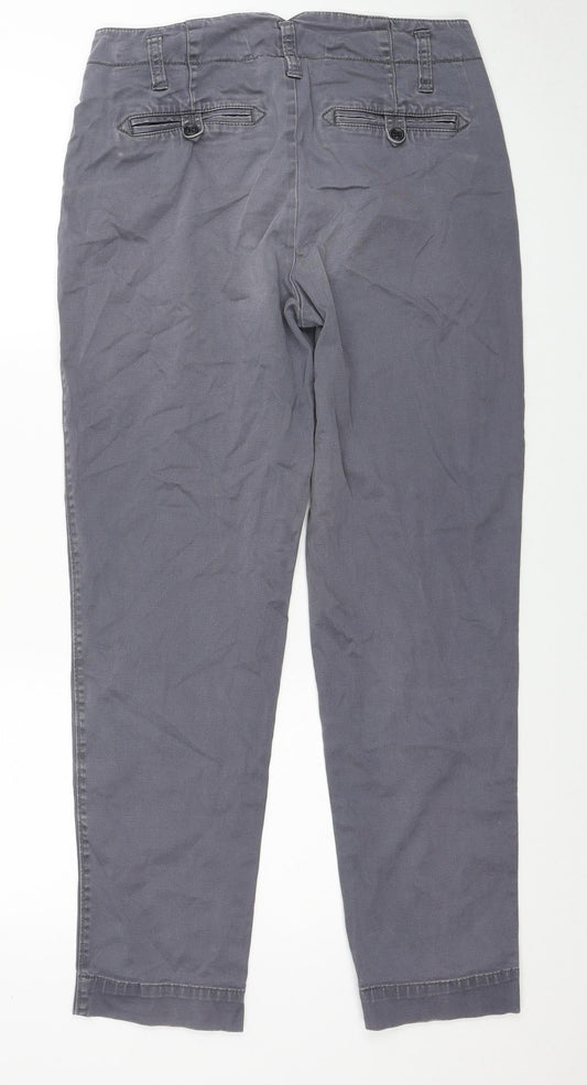 Lands' End Womens Grey Cotton Straight Jeans Size 10 Regular Zip