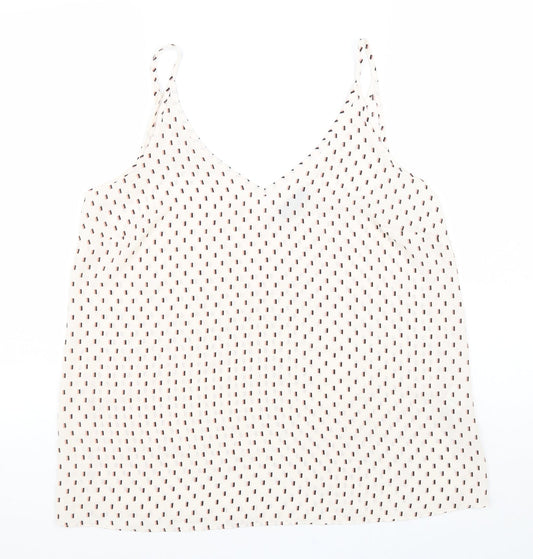 Womens UK Size 12 Papaya White Basic Tank