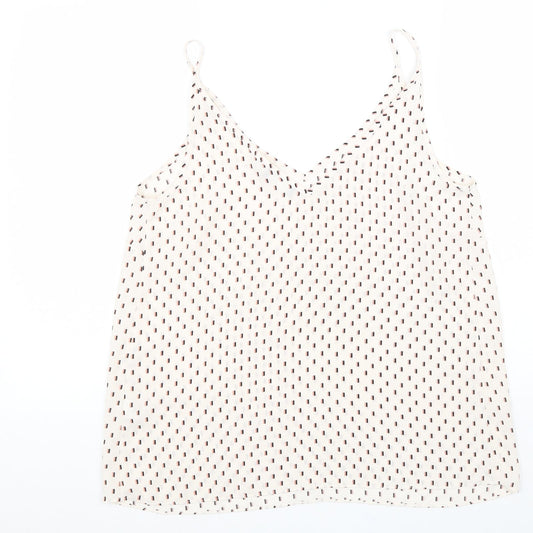 Womens UK Size 12 Papaya White Basic Tank