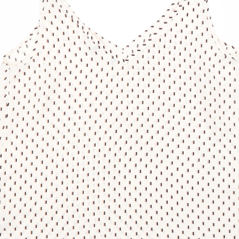 Womens UK Size 12 Papaya White Basic Tank