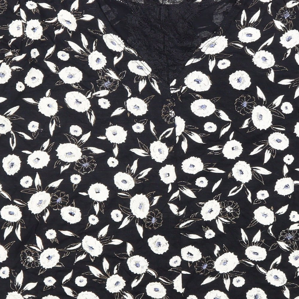 Womens UK Size 6 NEXT Black Basic Blouse