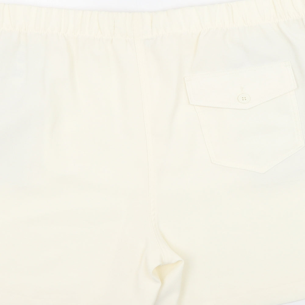 Marks and Spencer Womens Ivory Polyester Sweat Shorts Size 20 Regular Pull On