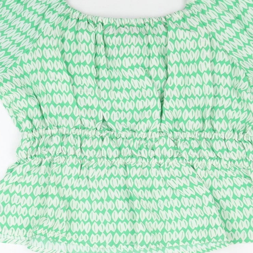 Womens UK Size 10 Marks and Spencer Green Basic Blouse