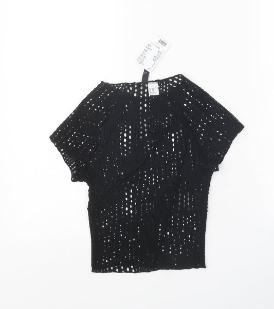 Womens UK Size 2XS Divided Black Basic T-Shirt