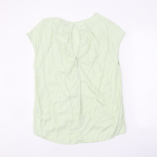 Primark Womens Green Polyester Basic Blouse Size 12 Round Neck