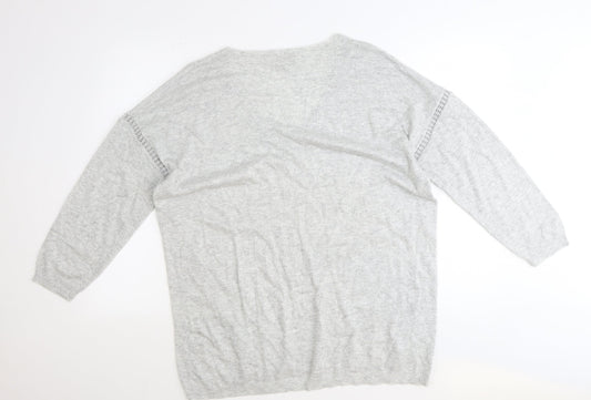 Womens UK Size L Monsoon Grey Pullover Jumper