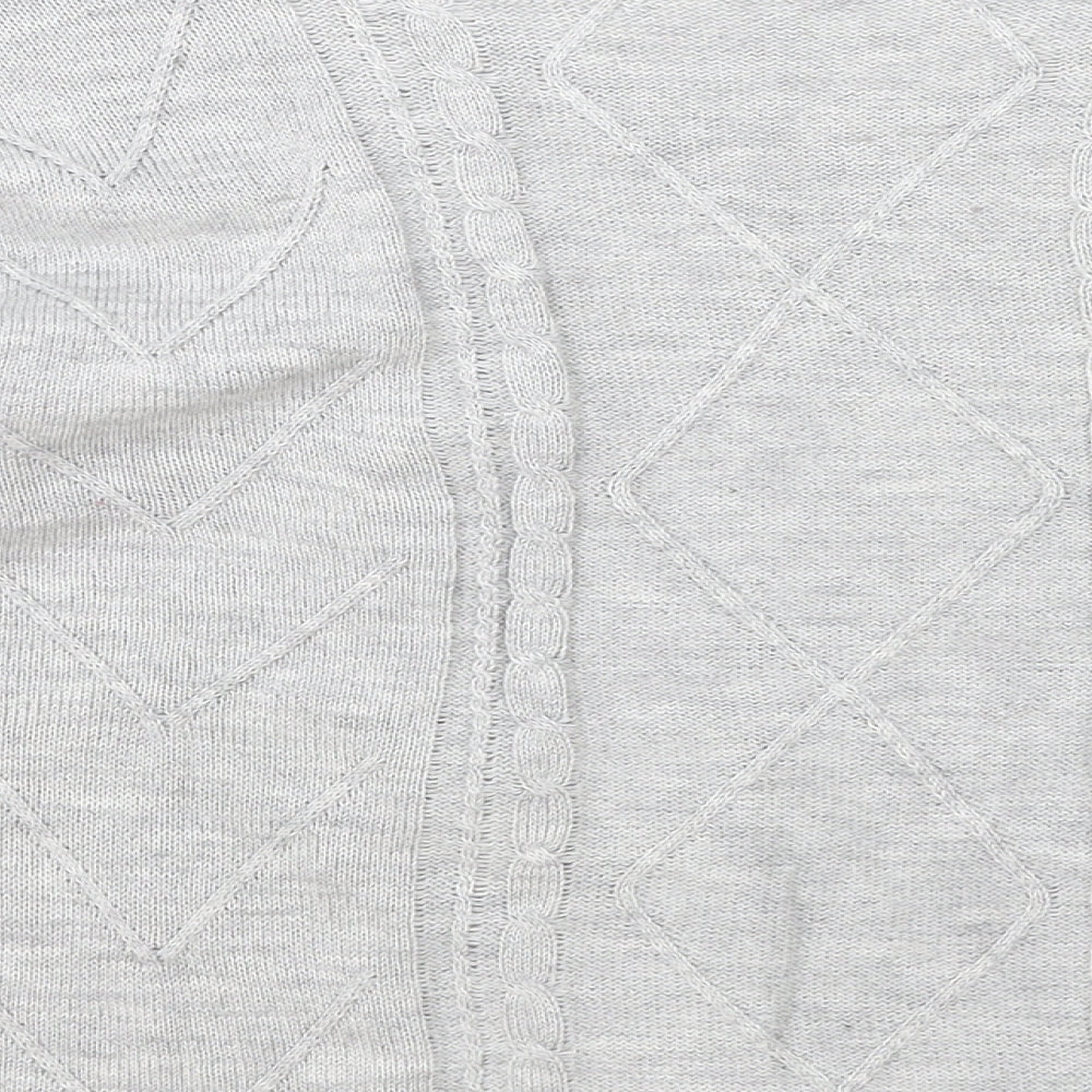 SheIn Womens Grey Scoop Neck Acrylic Pullover Jumper Size XL