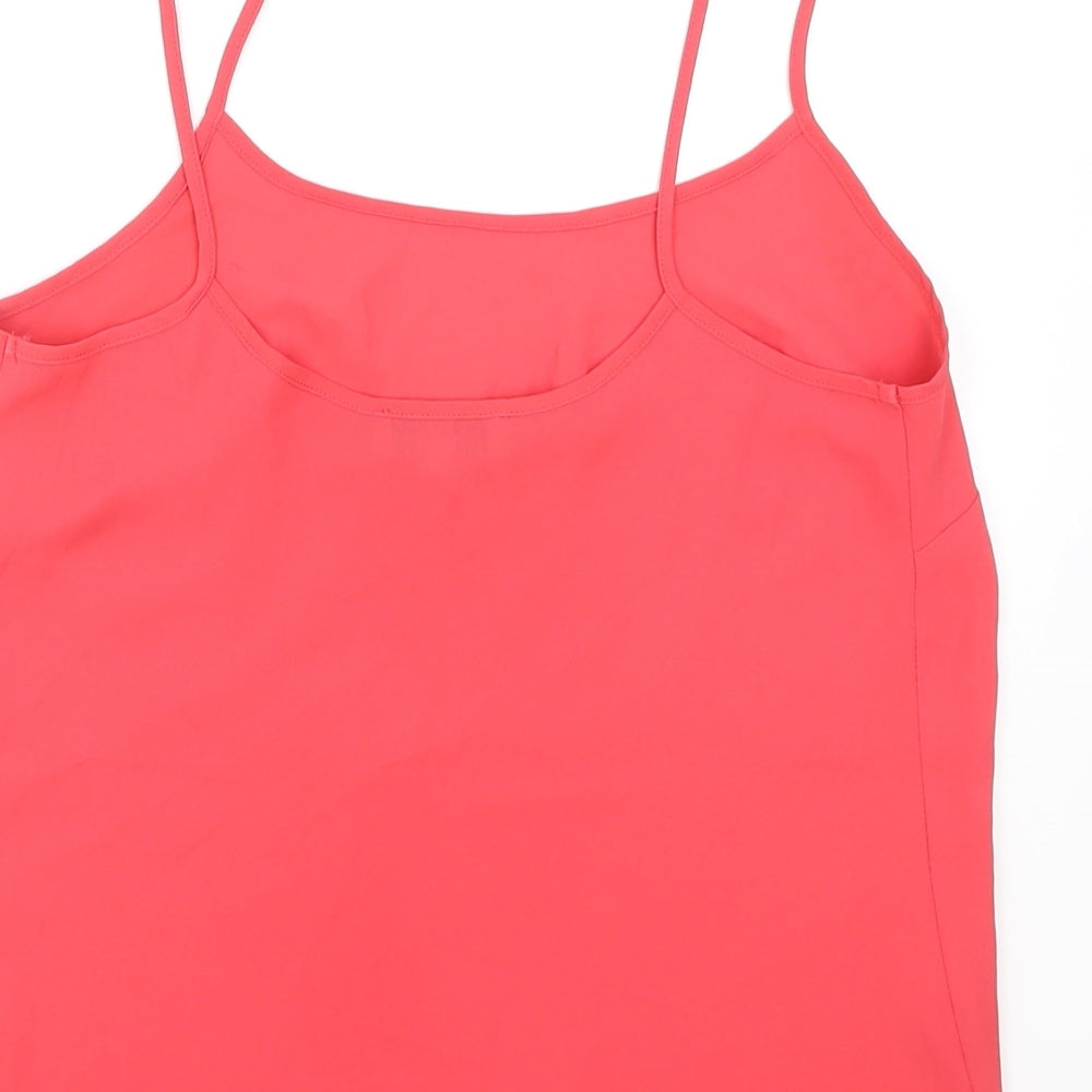 Womens UK Size 8 Papaya Pink Basic Tank