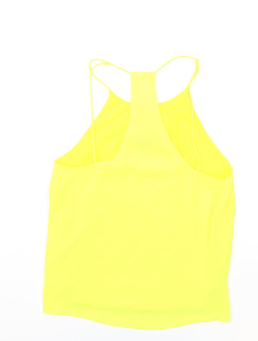 Womens UK Size 8 H&M Yellow Basic Tank