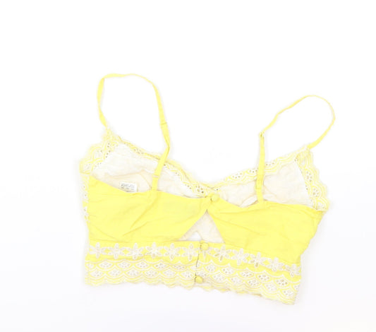 Womens UK Size 6 Topshop Yellow Cropped Tank