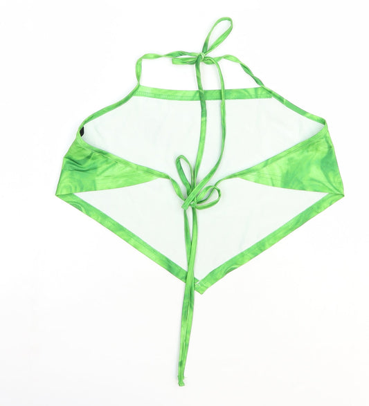 SheIn Womens Green Geometric Polyester Basic Blouse Size 8 Halter