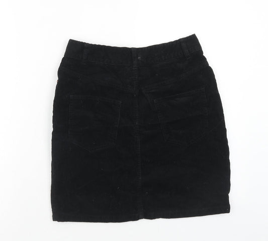 ASOS Womens Black Cotton Straight & Pencil Skirt Size 8 Zip