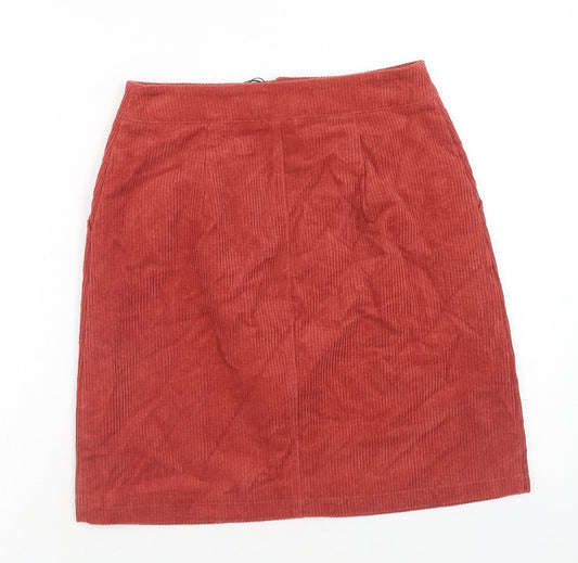 Glamorous Womens Red Cotton Straight & Pencil Skirt Size 8 Zip