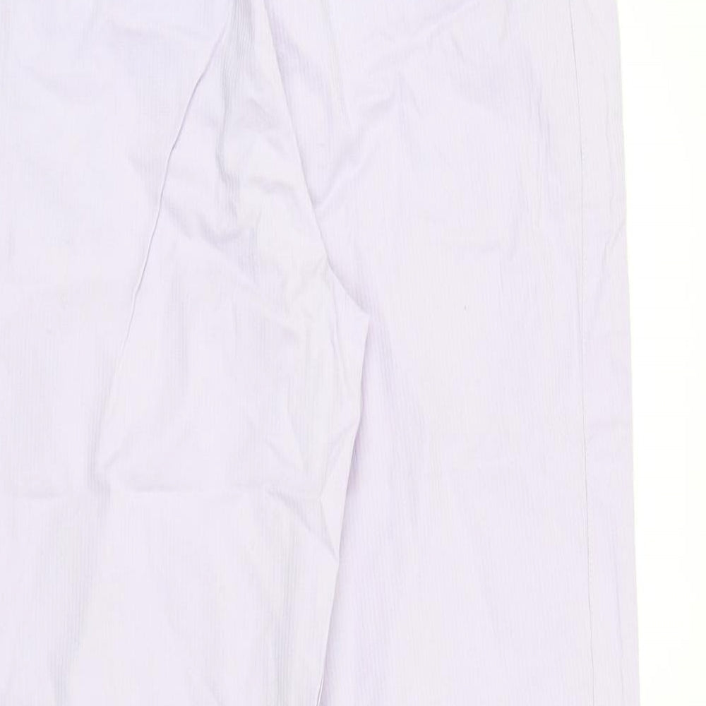 Warehouse Womens Purple Cotton Chino Trousers Size 12 L27 in Regular Zip
