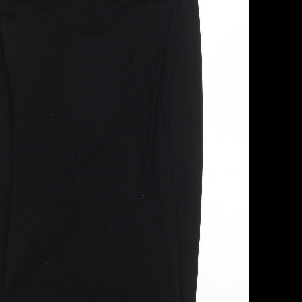 French Connection Womens Black Cotton A-Line Size 10 V-Neck Pullover