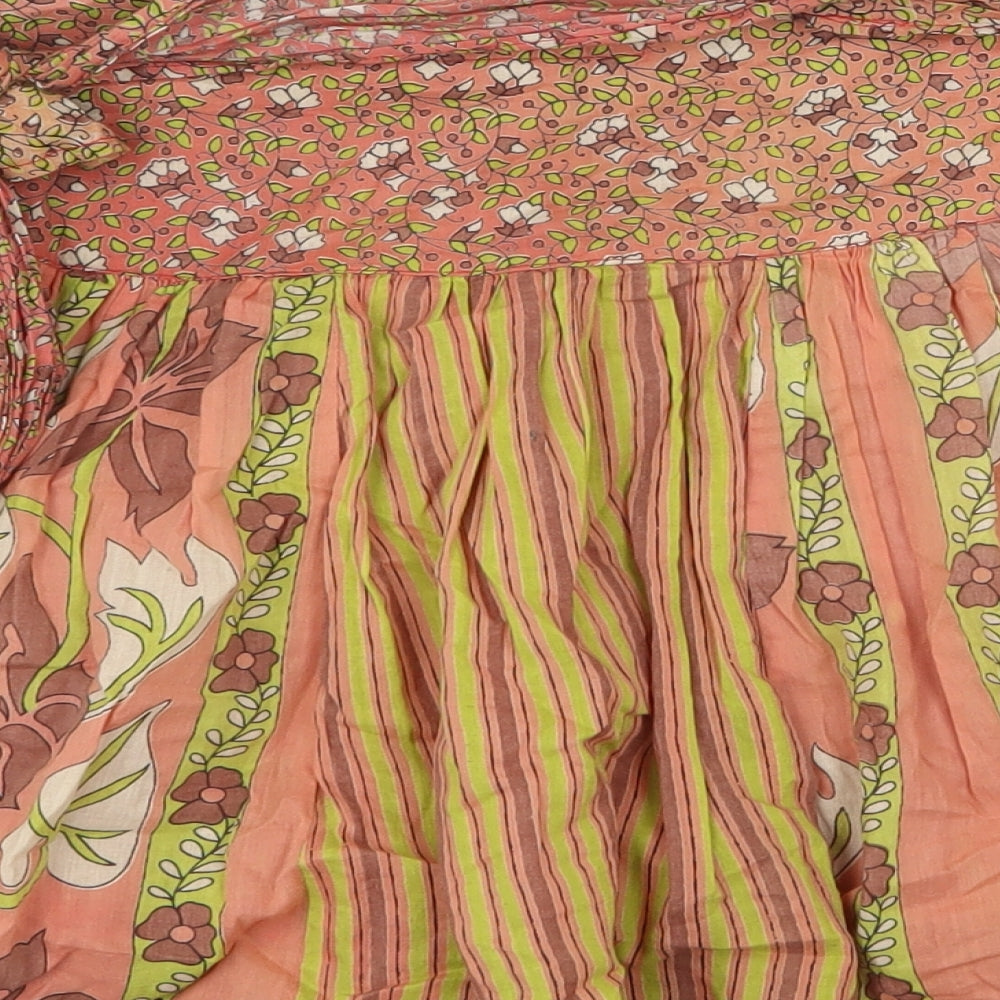 Joe Browns Womens Orange Geometric Cotton Skater Skirt Size 10 Zip