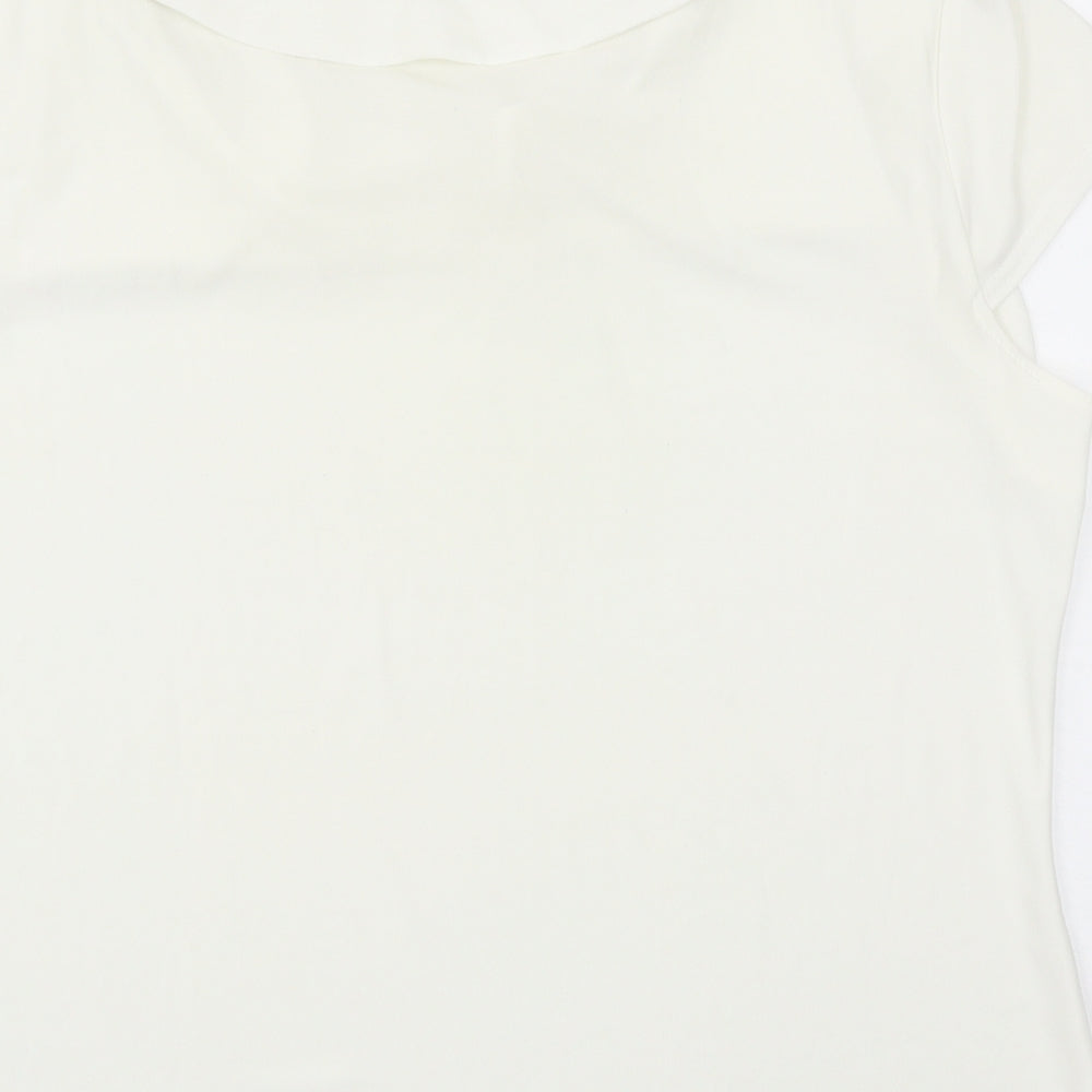 Womens UK Size 14 Minuet Ivory Basic T-Shirt