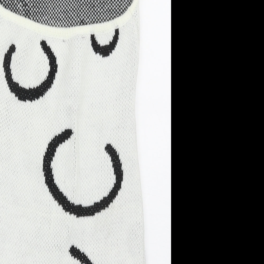 SheIn Womens Grey Geometric Acrylic Bodycon Size S Halter Pullover