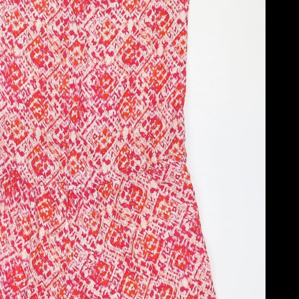 Gap Womens Pink Geometric Polyester Playsuit One-Piece Size S Hook & Eye