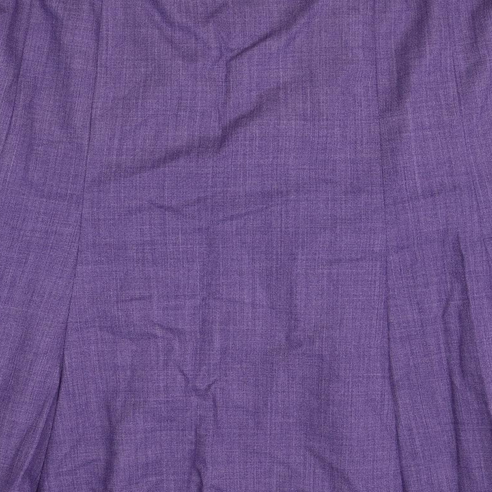 Cotswold Collection Womens Purple Polyester Swing Skirt Size 12 Zip