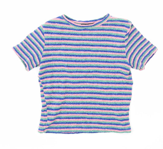 Womens UK Size S Bershka Multicoloured Pullover Jumper