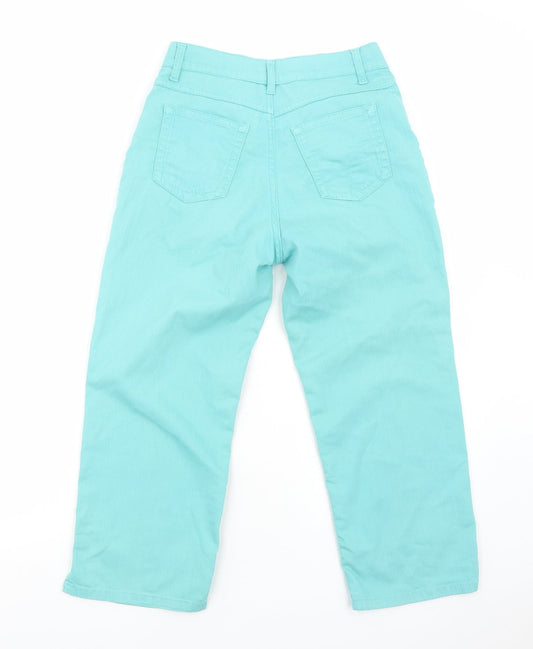 Per Una Womens Green Cotton Straight Jeans Size 10 Regular Zip