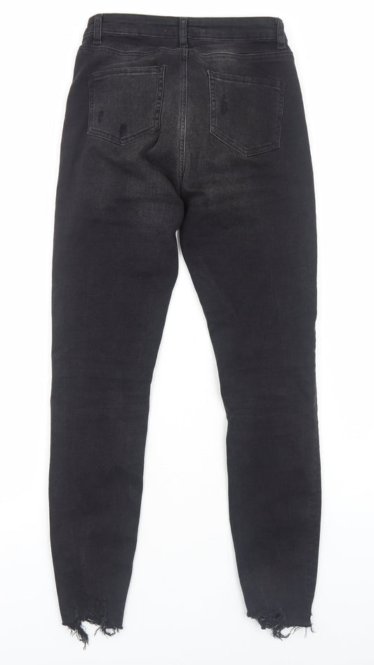 Primark Womens Black Cotton Skinny Jeans Size 10 Regular Zip