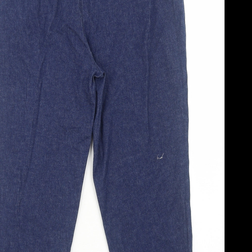 Essentials Womens Blue Cotton Straight Jeans Size 16 Regular Zip