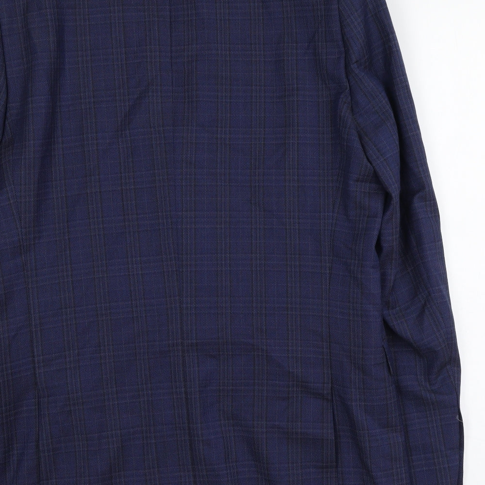 Mens UK Size L Brook Taverner Regular Blue Suit Jacket