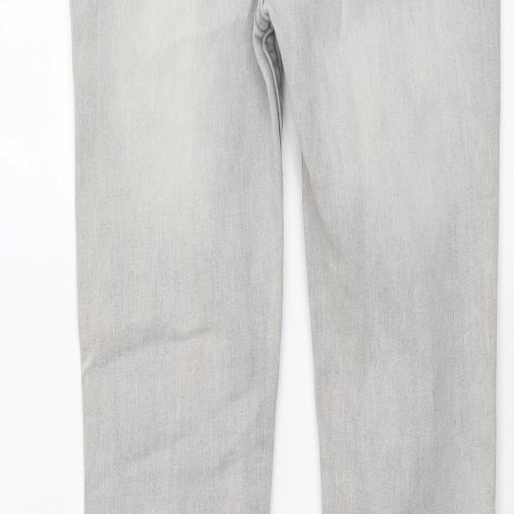 Denim & Co. Girls Grey Cotton Skinny Jeans Size 11-12 Years Regular Button