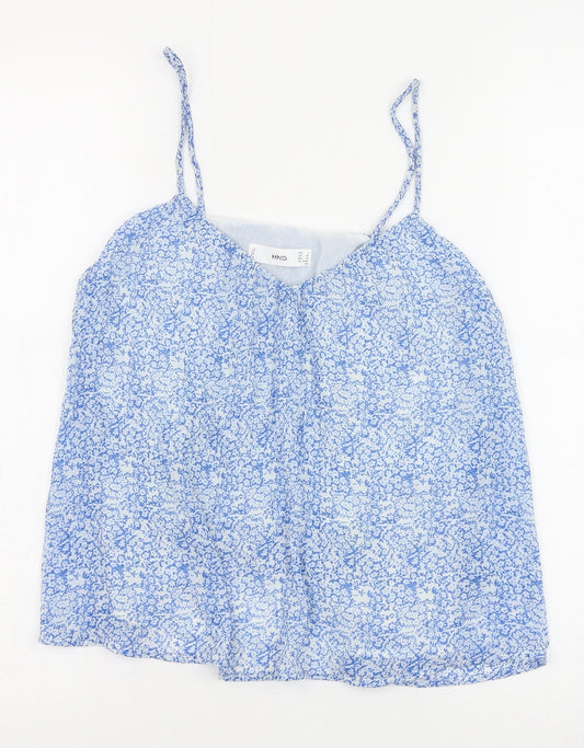 Womens UK Size S Mango Blue Basic Tank