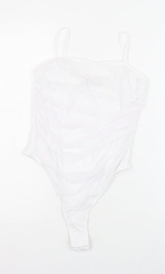 Womens UK Size 14 PRETTYLITTLETHING One-Piece White Bodysuit