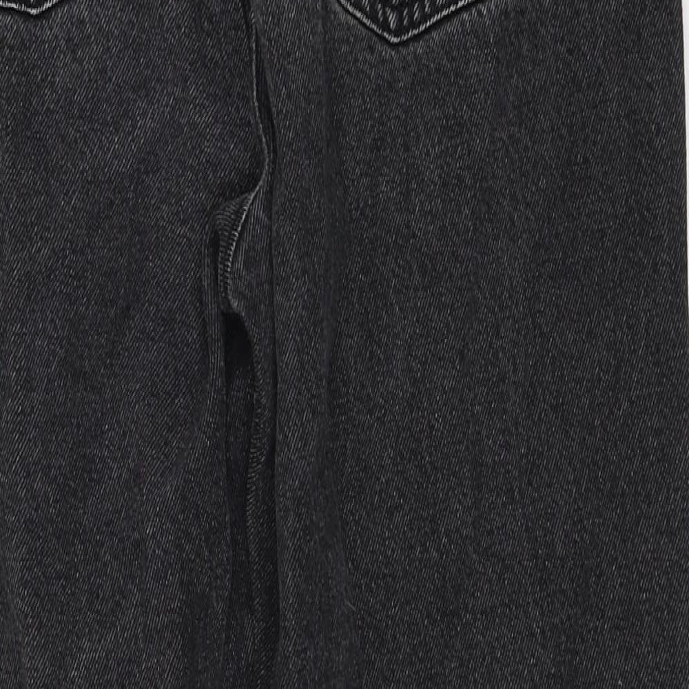 COLLUSION Womens Black Cotton Straight Jeans Size 26 in L28 in Regular Zip