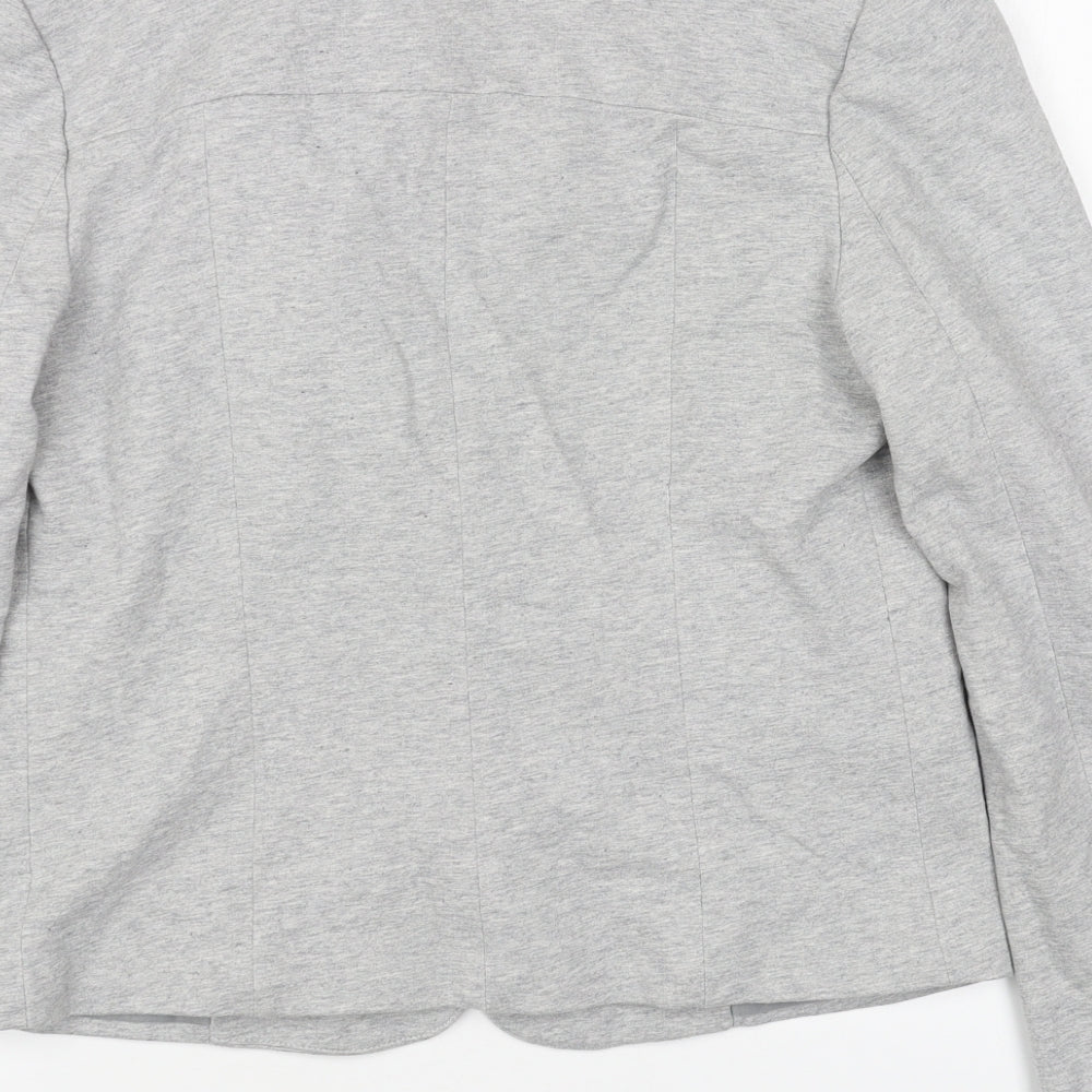 Zara Womens Grey Cotton Jacket Blazer Size L
