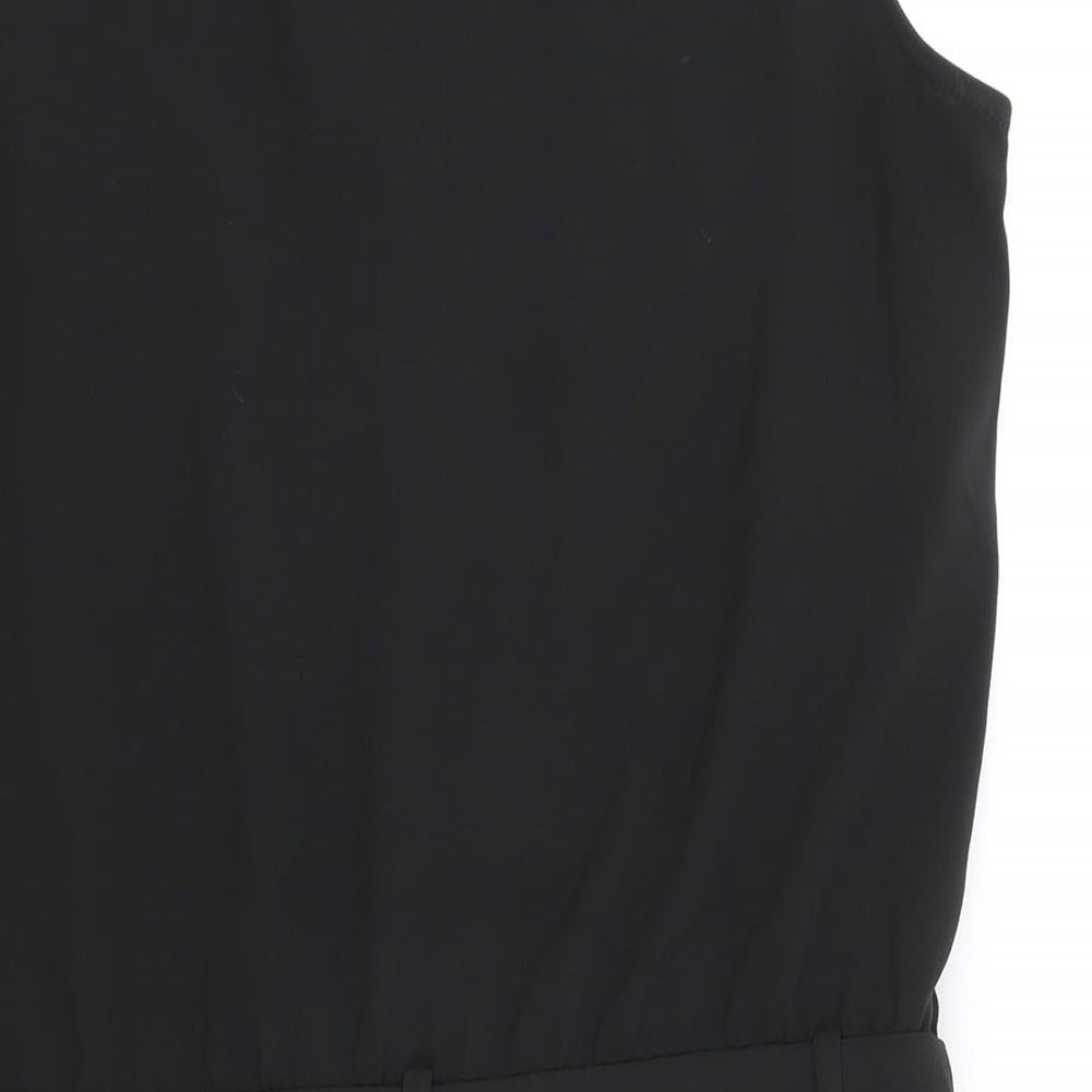 Mango Womens Black Polyester Playsuit One-Piece Size M Button