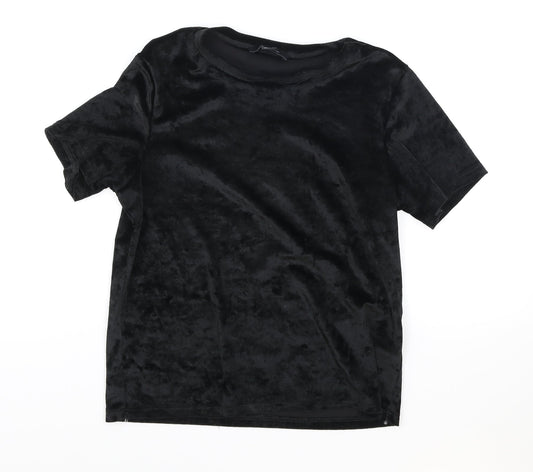 Atmosphere Womens Black Polyester Basic T-Shirt Size 8 Round Neck