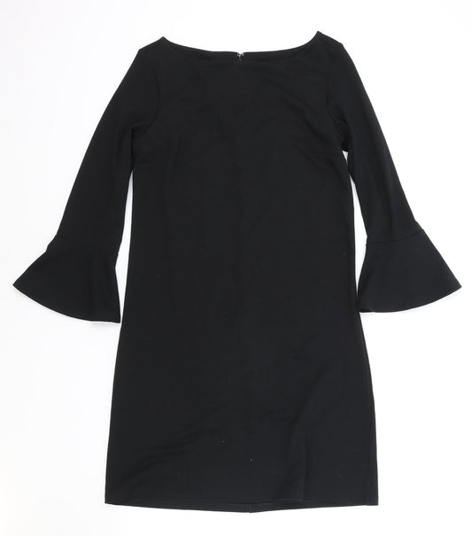 Gap Womens Black Polyester A-Line Size XS Boat Neck Zip