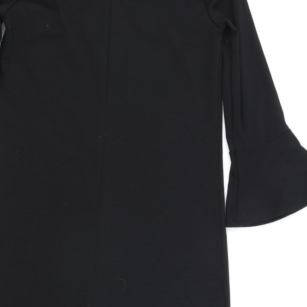 Gap Womens Black Polyester A-Line Size XS Boat Neck Zip