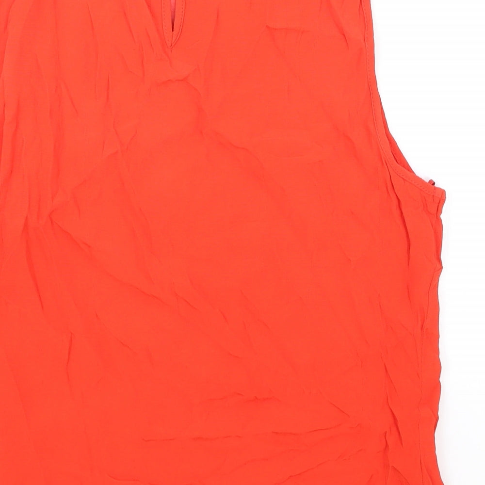 F&F Womens Red Viscose Basic Tank Size 12 Round Neck