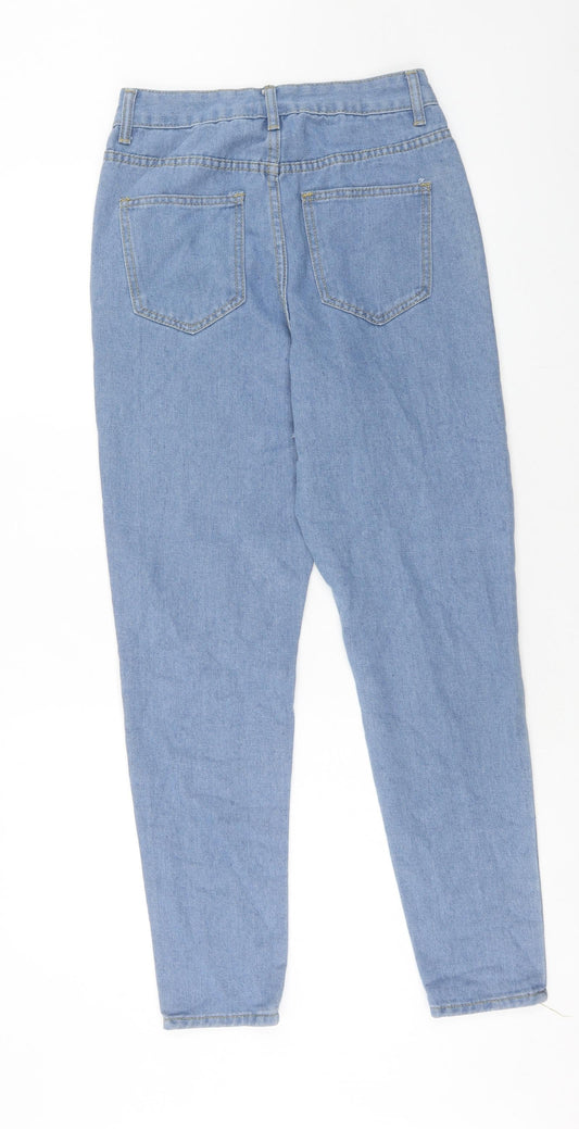 Boohoo Womens Blue Cotton Skinny Jeans Size 8 Regular Zip