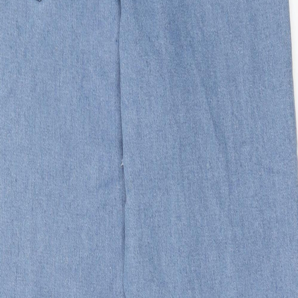 Boohoo Womens Blue Cotton Skinny Jeans Size 8 Regular Zip